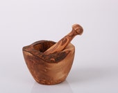 Olive Wood Natural Mortar Pestle 8cm