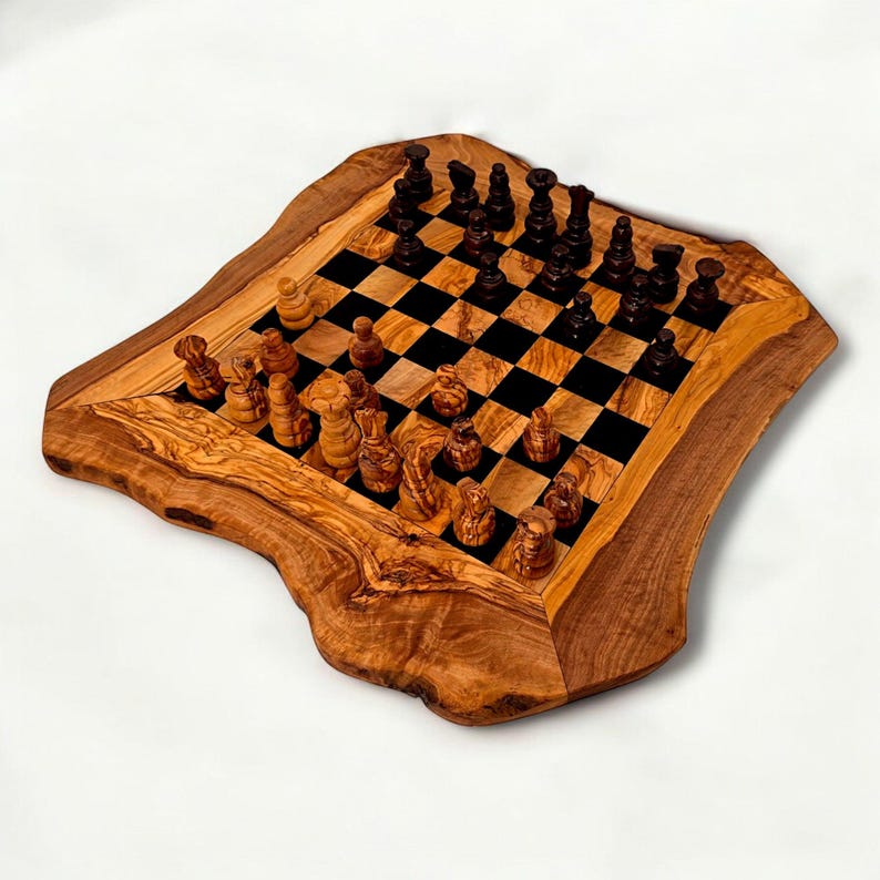Olive Wood Chess Board 45cm x 45cm (board only)
