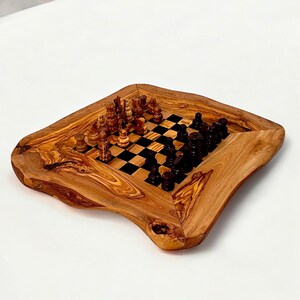 Olive Wood Chess Board 45cm x 45cm (board only)