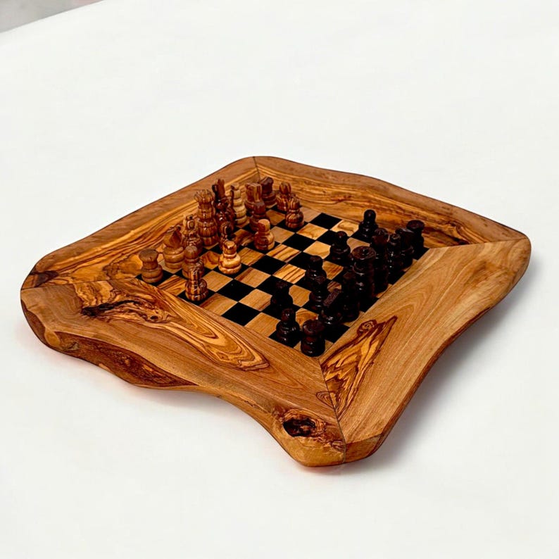 Olive Wood Chess Board 45cm x 45cm (board only)