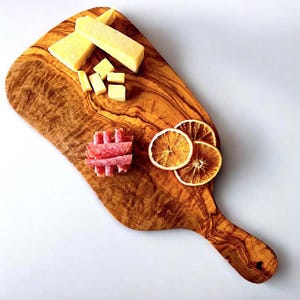 Personalised Olive Wood Small Charcuterie Board Wooden Serving Platter W/ Handle | Various Sizes