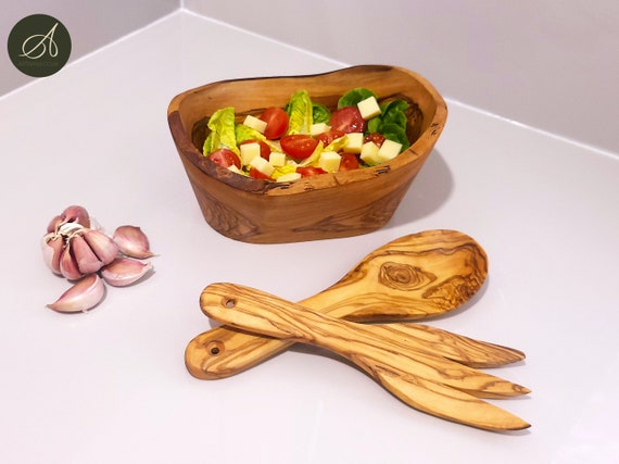 Kenya Olivewood Salad Servers | Handcrafted, Sustainable - View #3