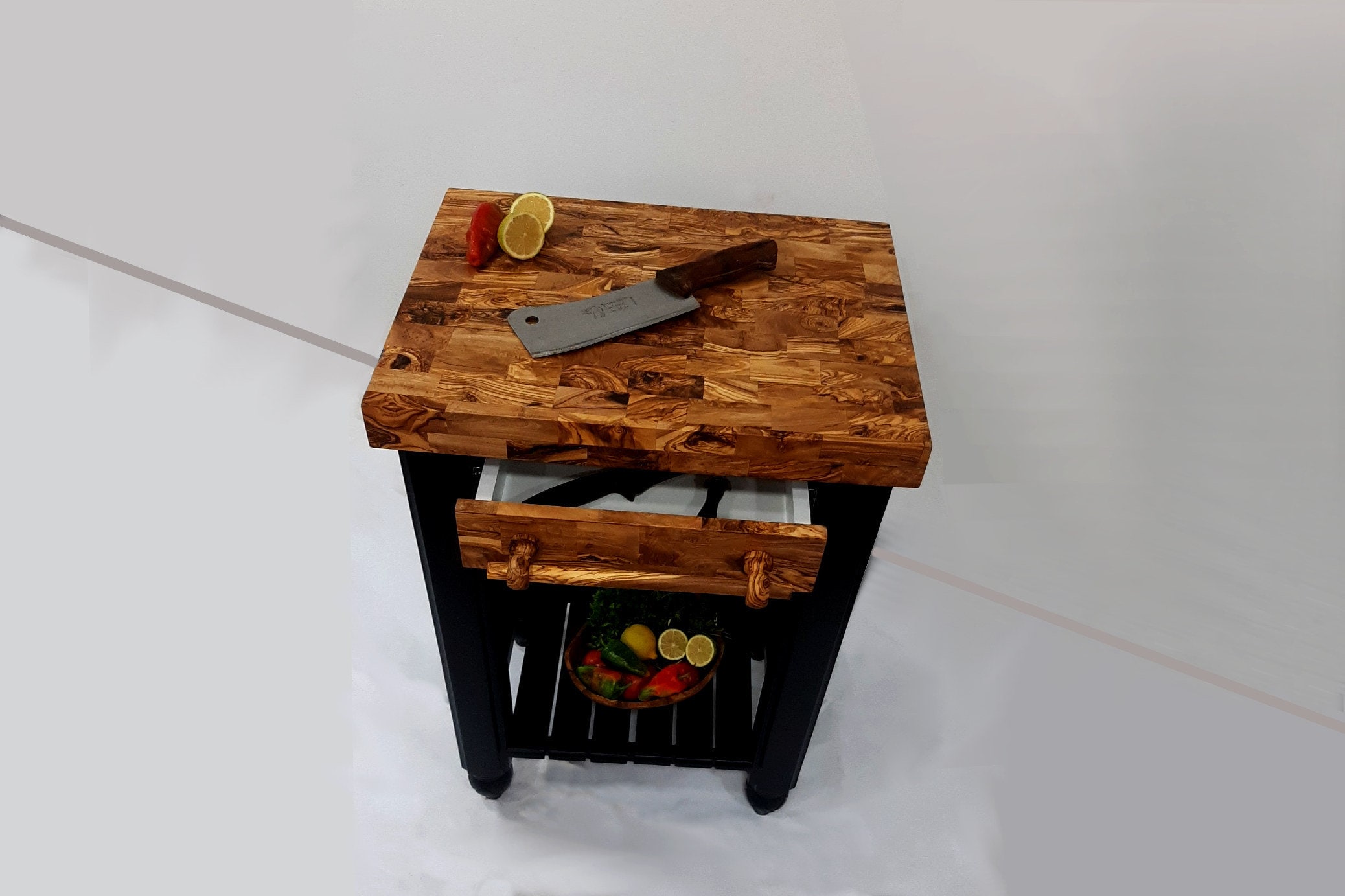 Olive Wood Butcher Block Island Table Butcher Block Kitchen Etsy UK