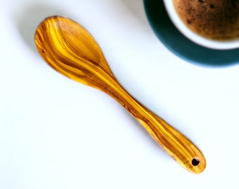 Olive Wood Tea/Coffee Small Natural Chemical Free Spoon 13 cm