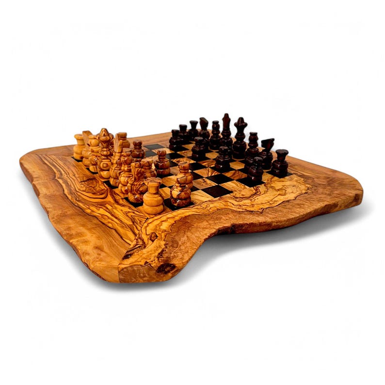 Olive Wood Chess Board 45cm x 45cm (board only)