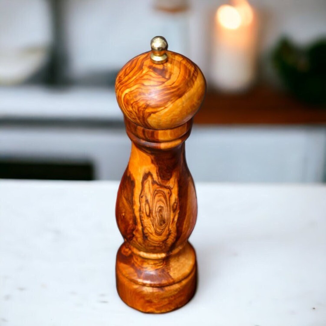 Olive Wood Pepper Mill Etsy UK