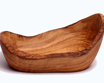 Olive Wood Wooden Fruit Bowl | Irregular Natural Rustic Shape