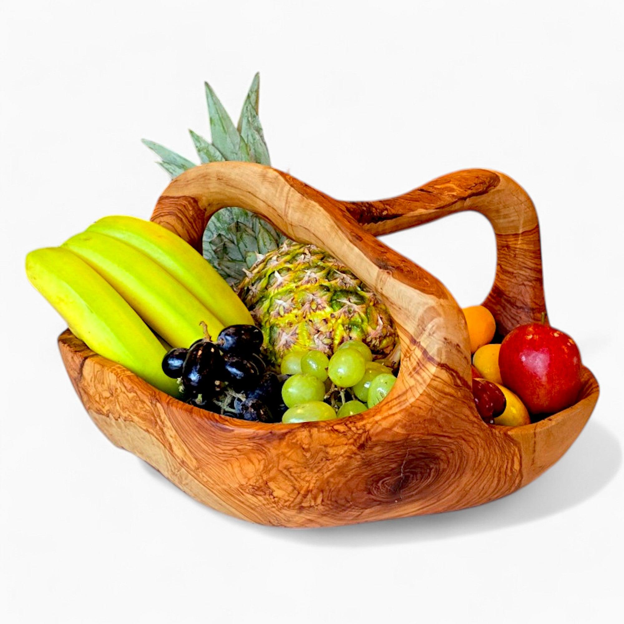 Vassoio da portata in legno fatto a mano / Ciotola decorativa in legno naturale per l'impasto / Ciotola per servire la frutta / Decorazione rustica per la cucina / Utensili da cucina