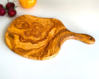 Olive Wood Medium Cutting Board with Handle 39 cm