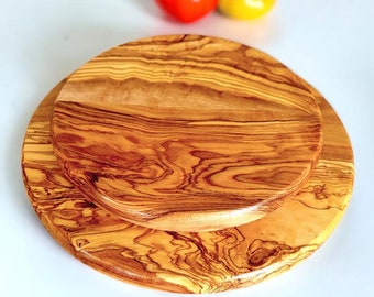 Round Circular End Grain Handcrafted Scratch Resistant Olive Wood Wooden Charcuterie Cutting/Chopping/Cheese Board | Various Sizes |