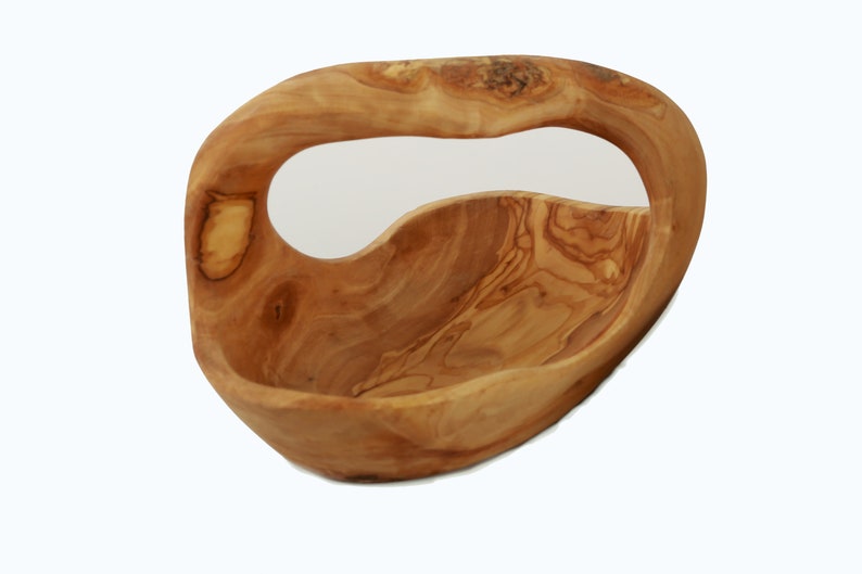 Olive Wood Wooden Decorative Fruit Basket/Bowl with Handle image 3