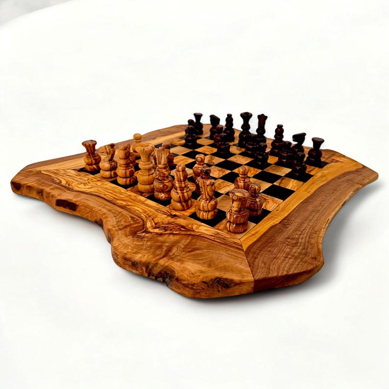 Olive Wood Chess Board 45cm x 45cm (board only)
