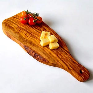Personalised Olive Wood Charcuterie Food Serving Board with Handle 28 cm