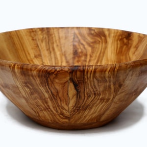 Olive Wood Large Handcrafted End Grain Centre Piece Wooden Salad Bowl 35 cm