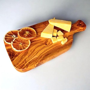 Personalised Olive Wood Solid Chopping/Cutting/Charcuterie Board W/ Handle