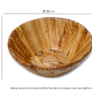 Olive Wood Large Handcrafted End Grain Centre Piece Wooden Salad Bowl image 4