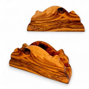 Klassischer Serviettenhalter aus Olivenholz, Geschirr, Esstisch, Küche, Dekor, Geschenk, handgemacht, Serviettenhalter aus Holz, natürlich, handwerklich, Dekor