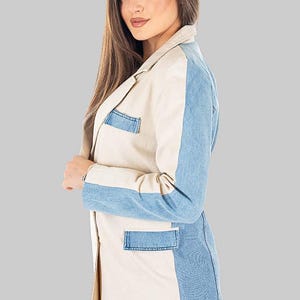 Oversized Denim Blazer – Chic Contrast for Modern Women