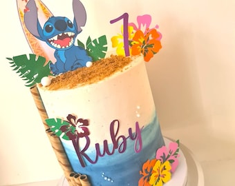 Stitch cake topper set - Hawaiian