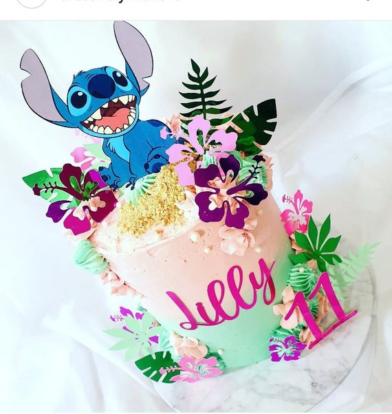 Disney Lilo and Stitch Edible Cake Topper Image - 8 inch Round