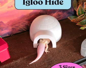 Snake Enrichment  | Igloo reptile Hide  | Cozy Arctic-Themed Terrarium Decor |