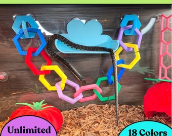 Snake Enrichment Climbing Rings: Hex Link Enrichment Toy for Reptiles