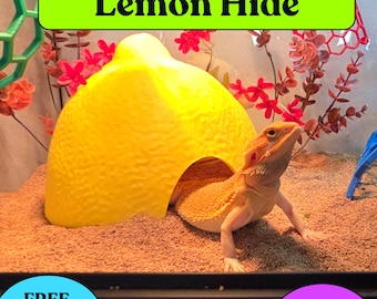 Lemon Reptile Hide: Bearded Dragon Cave & Habitat Decor