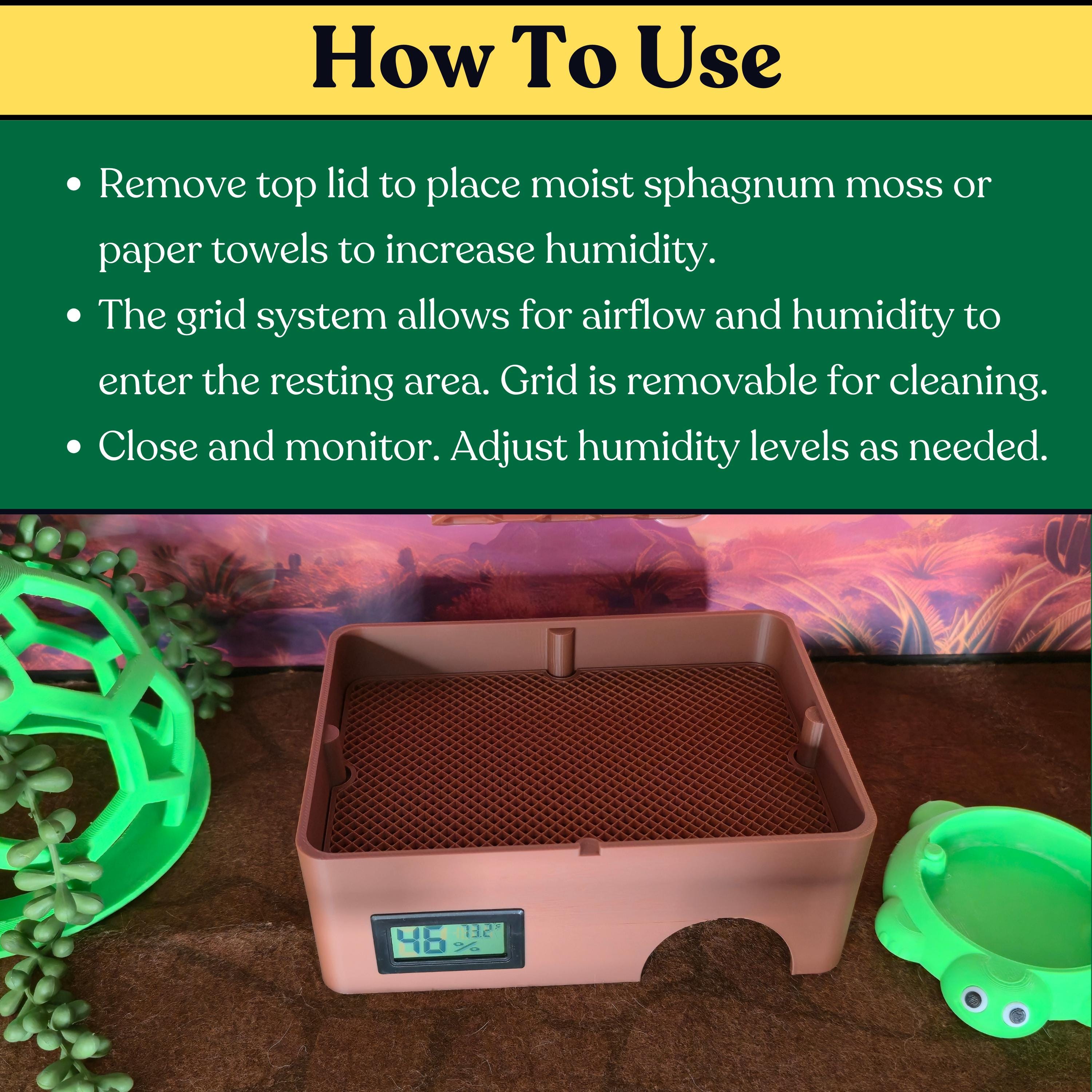 Snake Humid Box Snake Enrichment Reptile Humid Hide | All-purpose for Geckos & Young ...