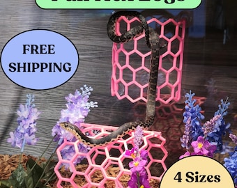 Snake Enrichment Full Hex Log: Reptile Habitat Accessories