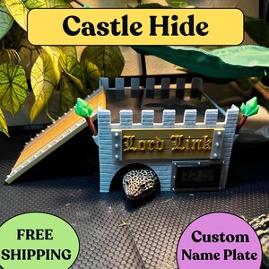 Leopard Gecko Hide | Castle Hide for Reptile Enrichment | Natural Habitat Decor, Safe & Cozy Retreat for Your Gecko | XS Designs