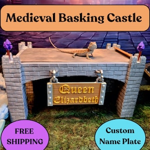 Reptile Basking Platform, Reptile Enrichment, Tile, Bearded Dragon, Leopard Gecko, Snake, Tortoise, Skink, Monitor Lizard, Castle Platform