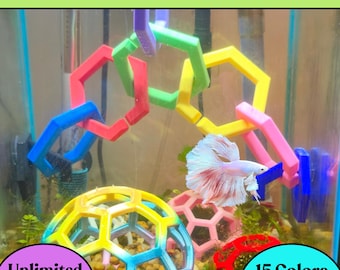 Aquarium Hex Links: Betta Fish Enrichment Climbing Gym