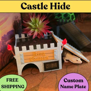 Leopard Gecko Hide | Castle Hide for Reptile Enrichment | Natural Habitat Decor, Safe & Cozy Retreat for Your Gecko | XS Designs