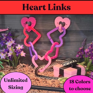 Snake Climbing Rings: Hex Link Enrichment Toy for Reptiles Heart Links