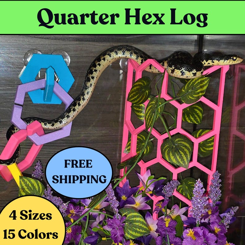 Snake Enrichment Quarter Hex Log: Reptile Habitat Accessories - Etsy
