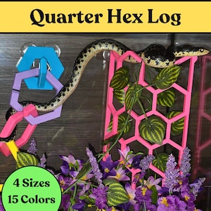 Snake Enrichment Quarter Hex Log: Reptile Habitat Accessories