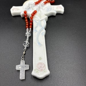 Chapelet anglican en quartz et cornaline