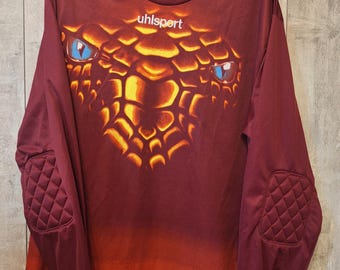 Camiseta de portero vintage de fútbol, años 90, diseño de serpiente
