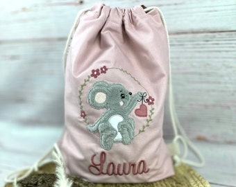 Children's gym bag with name, handmade bag for children, personalized and individual / kindergarten bag / sports bag / canvas