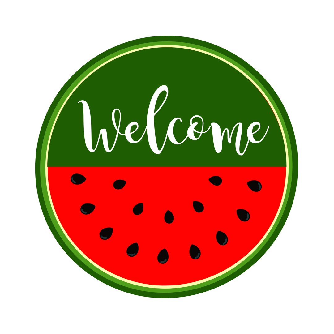 Watermelon Welcome Wreath Sign, Summer Wreath Center, Welcome Sign ...