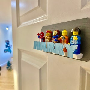 Door hanger name plate for mini figure characters
