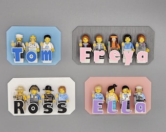 Door hanger name plate for mini figure characters