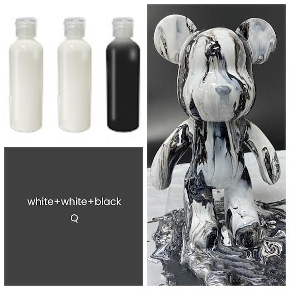 DIY Fluid Bear Sculpture Handmade Bearbrick Doll Toy Violent Bear Graffiti  Paint