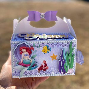 Boîte cadeau petite sirène, boîte de bonbons Ariel, articles de fête petite sirène, sous la mer, soirée à thème sirène, boîte cadeau personnalisée sirène