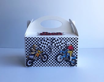 Motocross  Party Favor Box , Dirty Bike  goodie Bag, Motocross Gable Box , Motorbike Party Supplies , Motocross Theme  Birthday