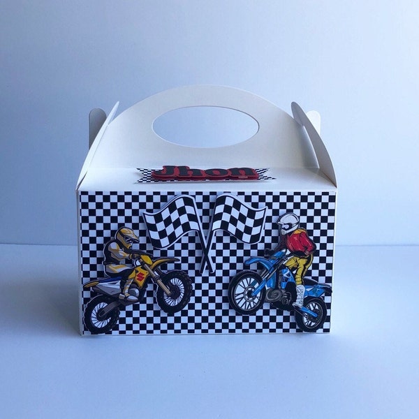 Motocross Party Favor Box: Dirt Bike Goodie Bag