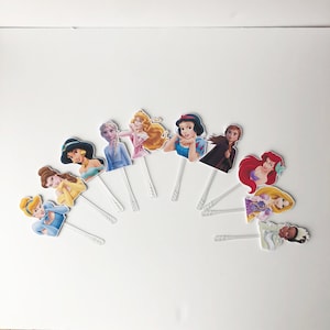 Princess Cupcake Toppers, Princess Decorations, Party Supplies, Princess Party Theme