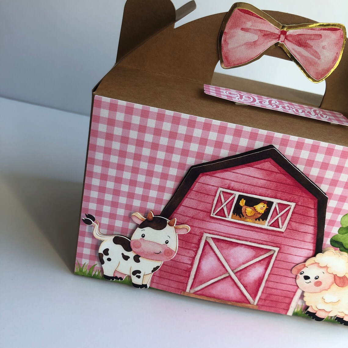 Farm Party Favor Farm Goodie Bag Barn Gable Box Farm Party Etsy