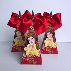 Beauty and the Beast favor, Beauty, Princess, Red Rose, Beauty and Beast  Birthday Favor Box , Party Supplies