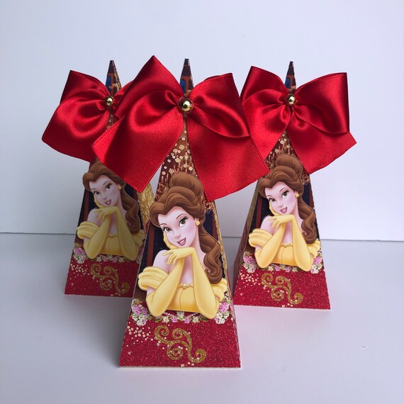 Beauty and the Beast favor, Beauty, Princess, Red Rose, Beauty and Beast  Birthday Favor Box , Party Supplies
